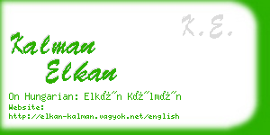 kalman elkan business card